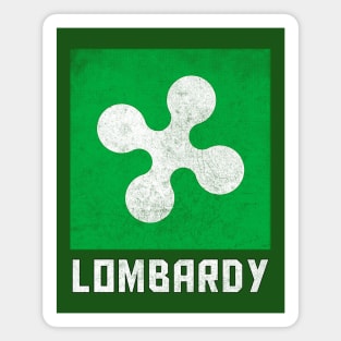 Lombardy Flag // Vintage Look Italian Region Design Magnet